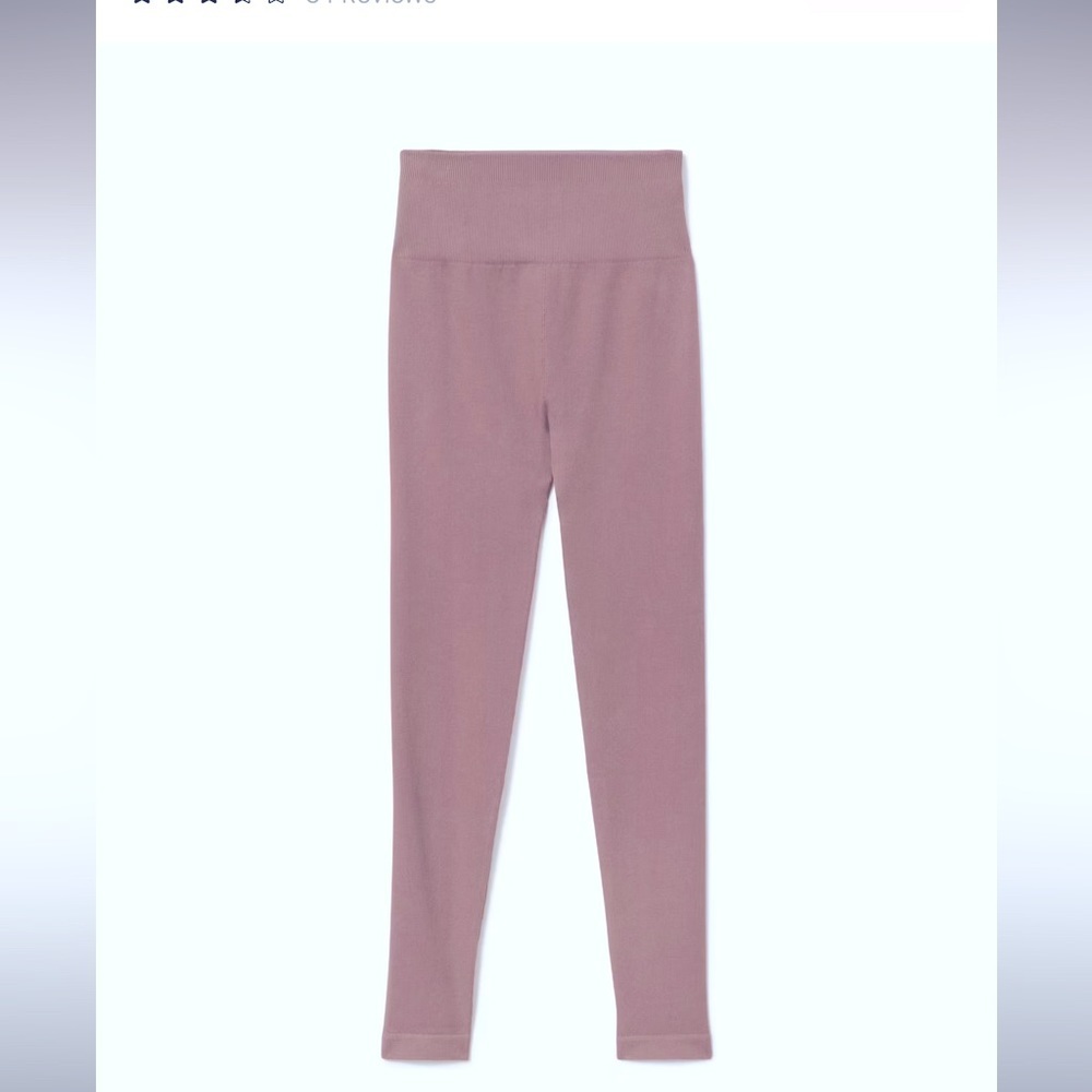 Everlane NWT Seamless Leggings Organic light purple ribbed - Picture 6 of 9